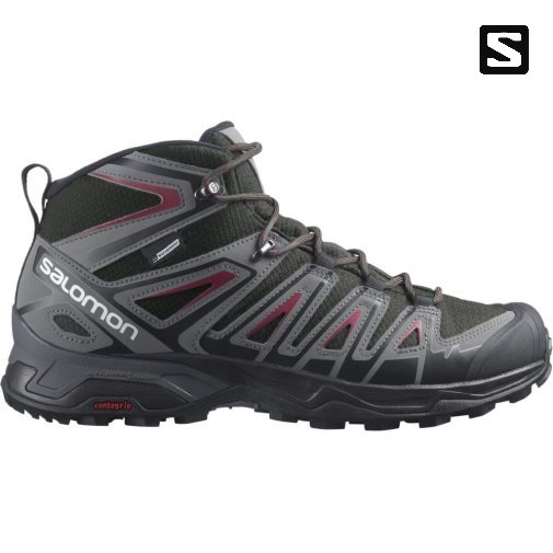 Botas Caminhada Salomon X Ultra Pioneer Mid CSWP Masculino Pretas | PT E18543